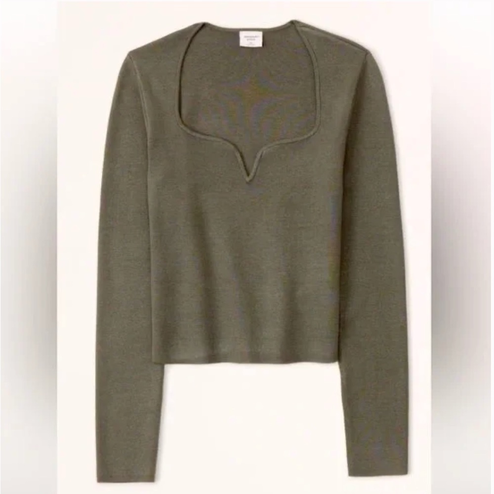 Abercrombie green sweater sweetheart top size medium